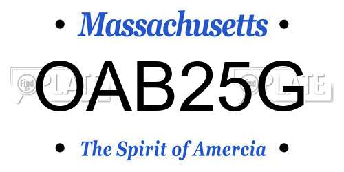 OAB25G Massachusetts License Plate