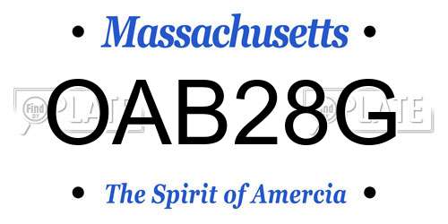 OAB28G Massachusetts License Plate