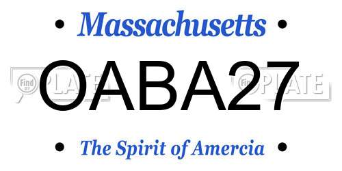 OABA27 Massachusetts License Plate