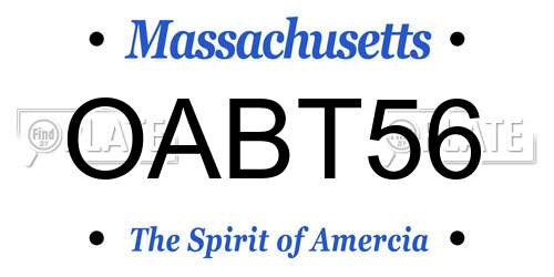 OABT56 Massachusetts License Plate