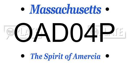 OAD04P Massachusetts License Plate