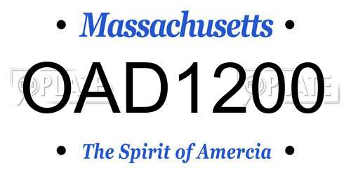 OAD1200 Massachusetts License Plate