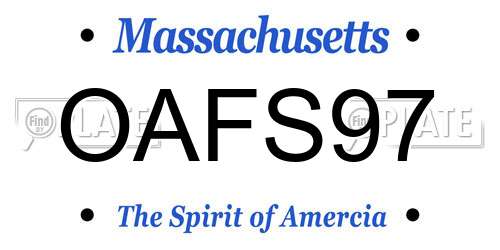 OAFS97 Massachusetts License Plate