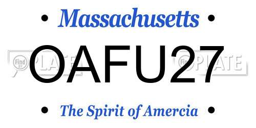 OAFU27 Massachusetts License Plate