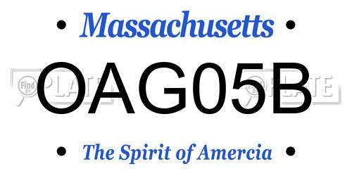 OAG05B Massachusetts License Plate