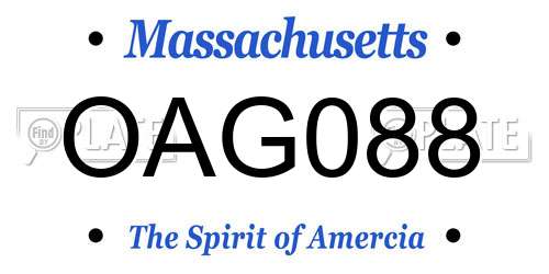 OAG088 Massachusetts License Plate