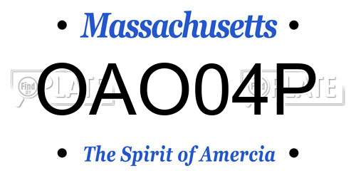 OAO04P Massachusetts License Plate