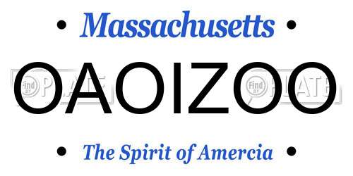 OAOIZOO Massachusetts License Plate