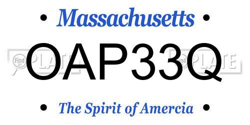 OAP33Q Massachusetts License Plate