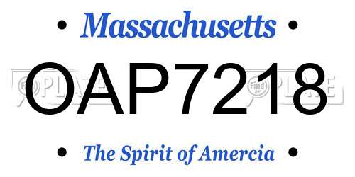 OAP7218 Massachusetts License Plate