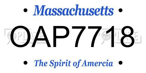 OAP7718 Massachusetts License Plate