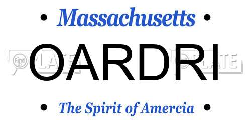 OARDRI Massachusetts License Plate