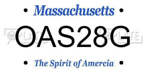OAS28G Massachusetts License Plate