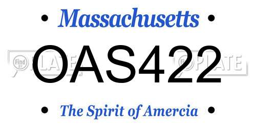 OAS422 Massachusetts License Plate
