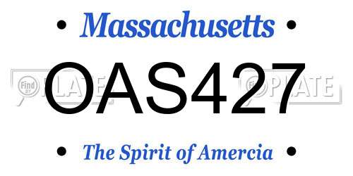 OAS427 Massachusetts License Plate