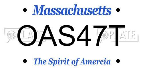 OAS47T Massachusetts License Plate