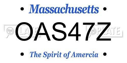 OAS47Z Massachusetts License Plate