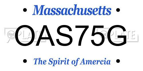 OAS75G Massachusetts License Plate