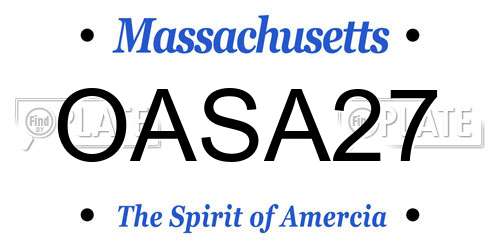 OASA27 Massachusetts License Plate