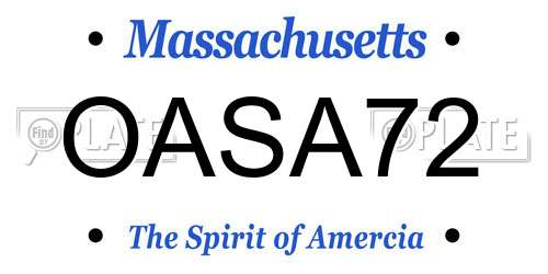 OASA72 Massachusetts License Plate