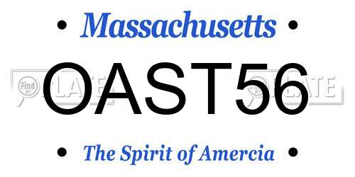 OAST56 Massachusetts License Plate