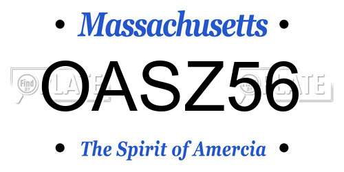 OASZ56 Massachusetts License Plate