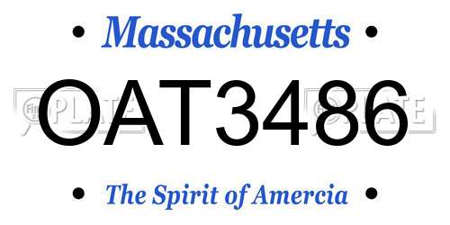 OAT3486 Massachusetts License Plate