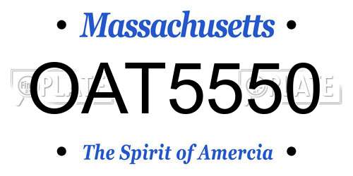 OAT5550 Massachusetts License Plate