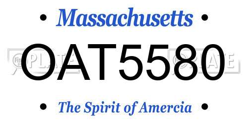 OAT5580 Massachusetts License Plate