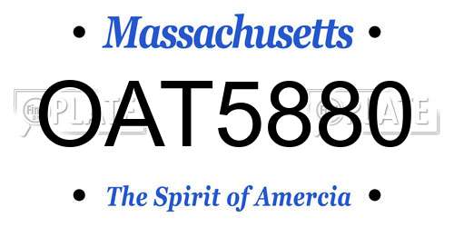 OAT5880 Massachusetts License Plate