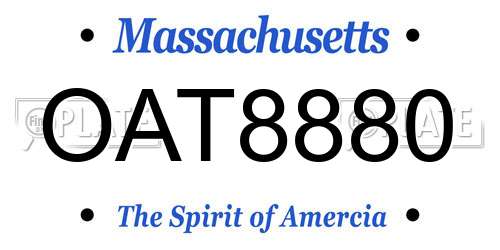 OAT8880 Massachusetts License Plate