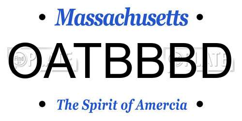 OATBBBD Massachusetts License Plate