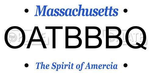 OATBBBQ Massachusetts License Plate