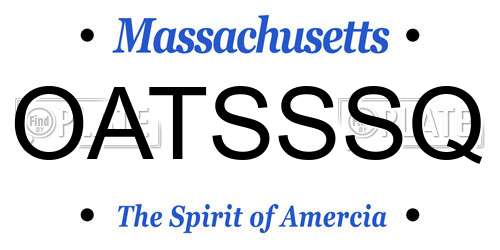 OATSSSQ Massachusetts License Plate