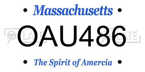 OAU486 Massachusetts License Plate