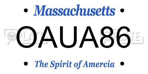 OAUA86 Massachusetts License Plate