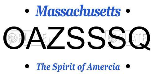 OAZSSSQ Massachusetts License Plate