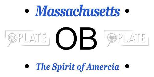 OB Massachusetts License Plate