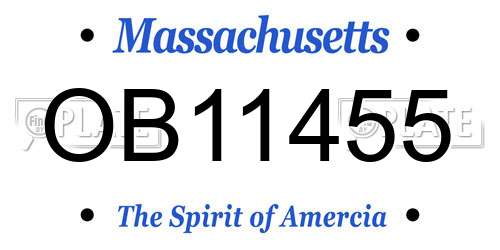 OB11455 Massachusetts License Plate