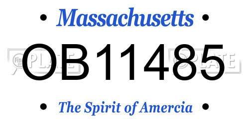 OB11485 Massachusetts License Plate