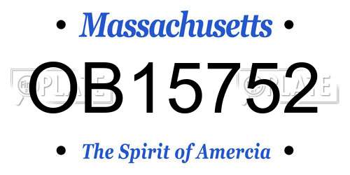OB15752 Massachusetts License Plate