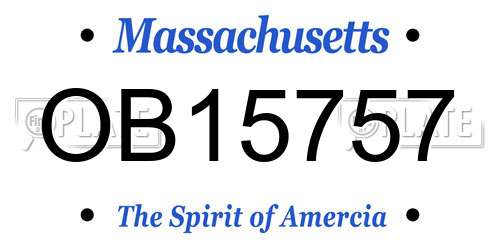 OB15757 Massachusetts License Plate