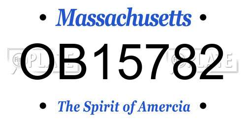 OB15782 Massachusetts License Plate