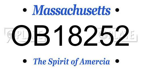 OB18252 Massachusetts License Plate