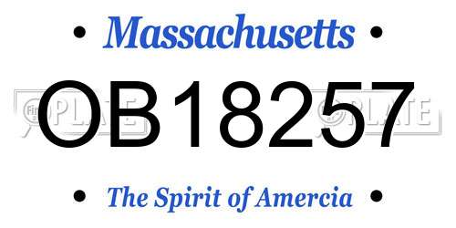 OB18257 Massachusetts License Plate