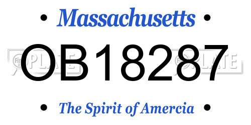 OB18287 Massachusetts License Plate