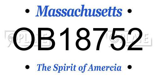 OB18752 Massachusetts License Plate