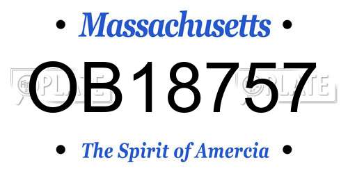 OB18757 Massachusetts License Plate