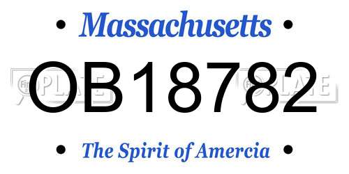 OB18782 Massachusetts License Plate