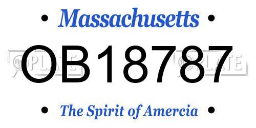 OB18787 Massachusetts License Plate